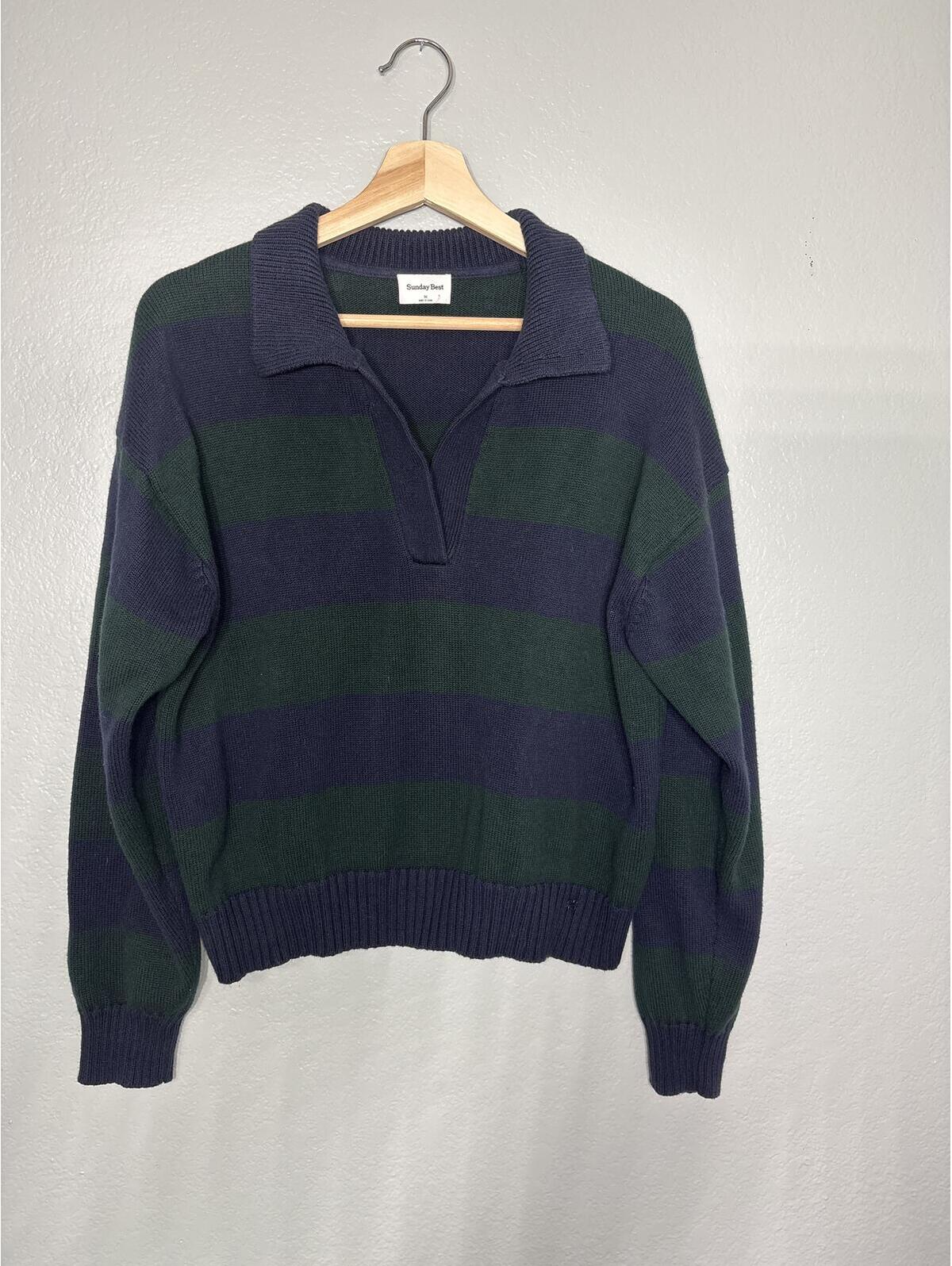 Sunday Best Grandpa Collegiate Cashmere Rugby Preppy Sweater